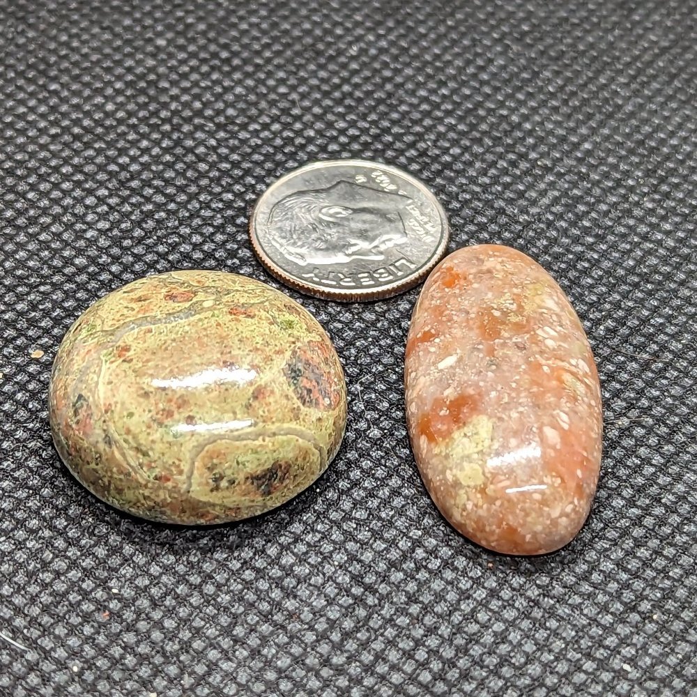 Two large cabochons